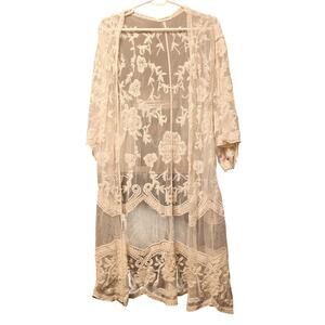 Anna-Kaci lave open front kimono cardigan OS